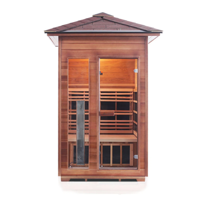 2-Person Peak Roof Full Spectrum Infrared Outdoor Sauna